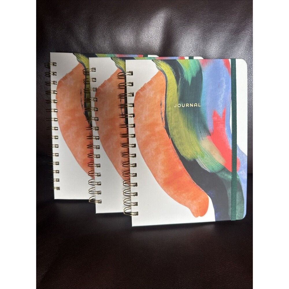 Journal (3pk) Hard Cover By Threshold 240 Page Ruled Journal Abstract Watercolor